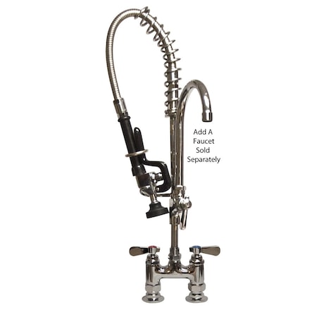 Bk Resources Mini Pre-Rinse 4"O.C. Faucet, Reduced Size For Small Spaces W/ BKF-4HD BKF-4HD-MINI